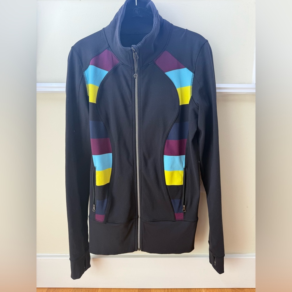 Lululemon Asana Zip Jacket with Colorblock Panels, estimated size 8